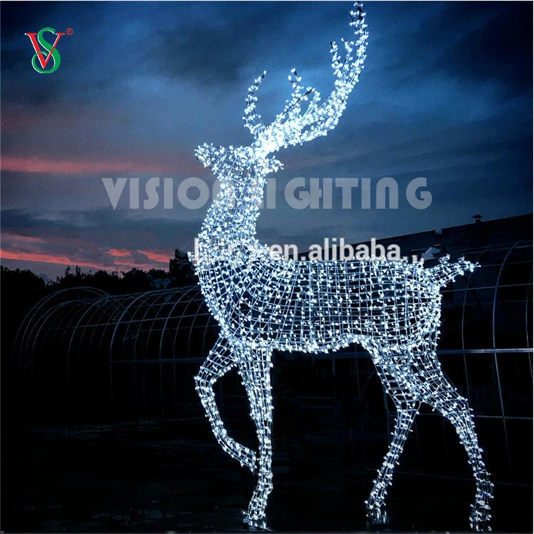 Outdoor Holiday Christmas Decoration 3D Deer Motif Lighting