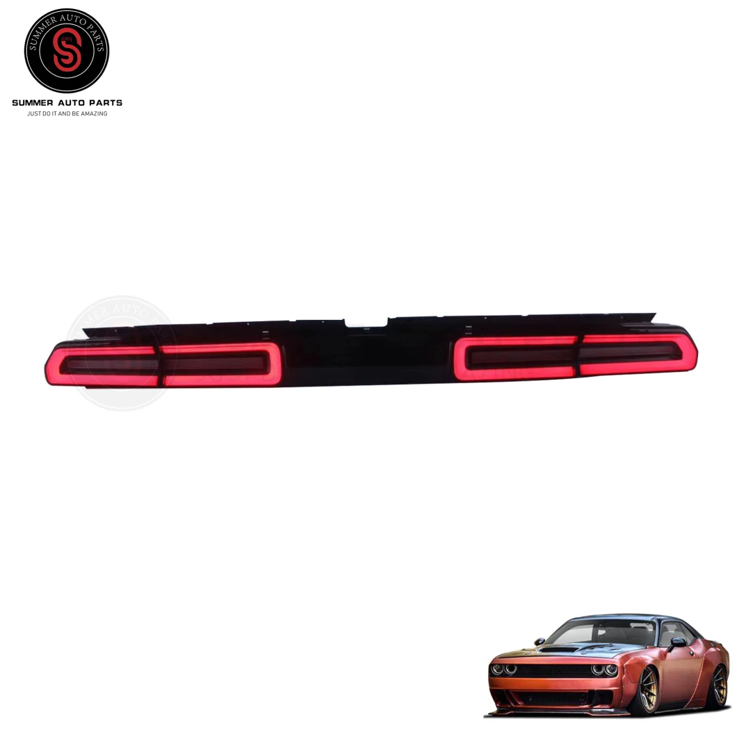 Tail Lights Compatible for Dodge Challenger 08-14 LED Rear Lights Sequential Indicator Assembly (Red Lens)