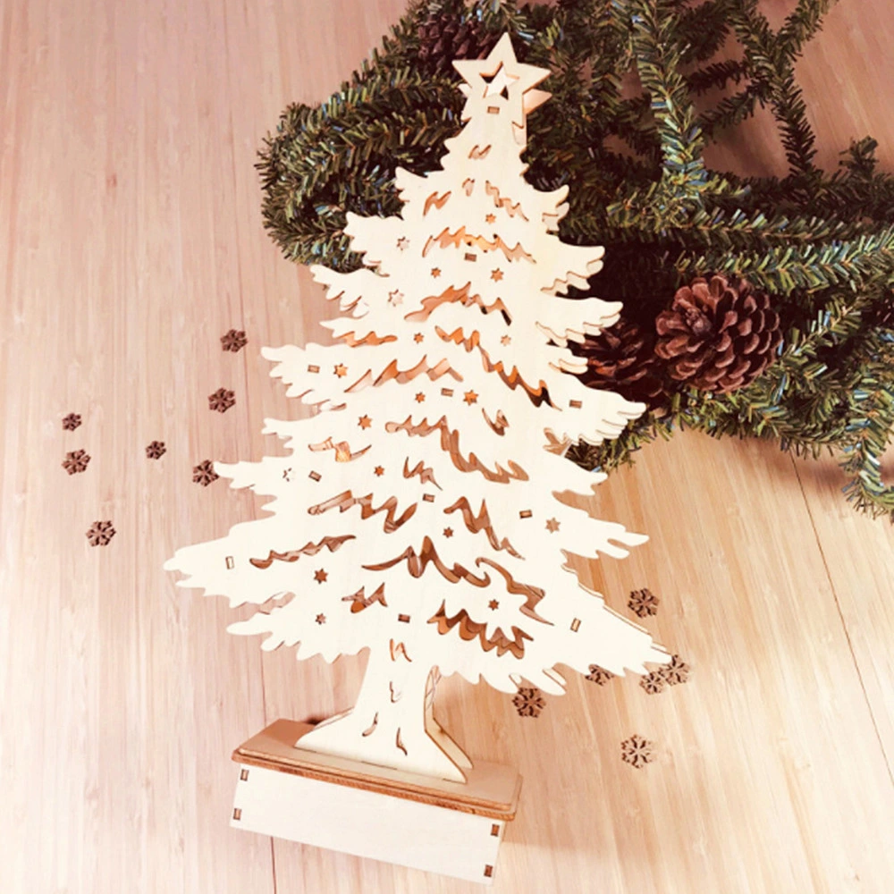 Wooden Handmade LED Lighting Decorated Christmas Tree