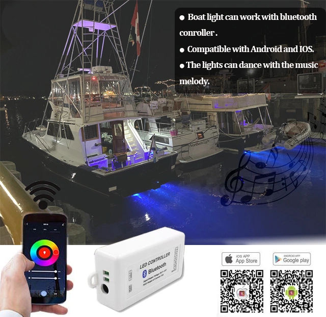 IP68 Waterproof RGBW Submersible 12 Volts 316ss Marine Boat LED Underwater Lights for Yacht